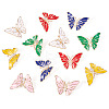 12Pcs 6 Colors Butterfly Enamel Pins JEWB-TA0001-24-3