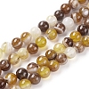 Natural Striped Agate/Banded Agate Beads Strands G-G582-6mm-51-1