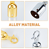 SUPERFINDINGS 4Pcs 2 Colors Zinc Alloy Cord Ends FIND-FH0008-76-10