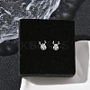 Deer Brass Micro Pave Clear Cubic Zirconia Stud Earrings EJEW-F383-08P-1