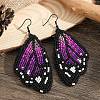 Bohemian Style Green Butterfly Wing Glass Bead Handmade Dangle Earrings GG1438-6