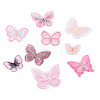 36Pcs 9 Style Butterfly Organgza Lace Embroidery Ornament Accessories DIY-BT0001-49-2