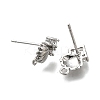 Brass Cubic Zirconia Stud Earring Finding LS-KK-Q048-15P-2