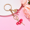 Alloy Crystal Rhinestone & Resin Ballet Dancer Girl Keychain KEYC-YW00228-06-1