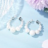 Shell Pearl Beaded Dangle Stud Earrings EJEW-JE06362-02-1