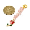 4Pcs Valentine's Day Alloy Enamel Rose Pendant Decorations HJEW-JM02858-3