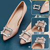 2Pcs Platinum Alloy & Rhinestone Detachable Shoe Buckle Clips FIND-FG0003-11-3
