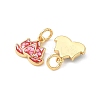 Rack Plating Brass & Shell Charms KK-I357-10G-2