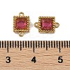 Ion Plating(IP) 304 Stainless Steel Cubic Zirconia Square Links Connector Charms STAS-K256-24G-4
