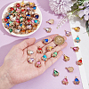 80Pcs 8 Colors Zinc Alloy with Cubic Zirconia Pendants FIND-UN0016-09-5