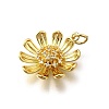 Brass Micro Pave Clear Cubic Zirconia Pendants KK-F899-05B-G-2