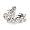 Brass Micro Pave Clear Cubic Zirconia Charms KK-G503-38P-2