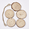 Undyed Unfinished Wooden Pendants WOOD-T011-35-1
