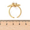 304 Stainless Steel Micro Pave Cubic Zirconia Plastic Pearl Cuff Rings RJEW-D310-02A-G-5