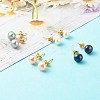 Natural Pearl Rondelle Stud Earrings EJEW-JE04585-2