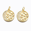 Brass Micro Pave Clear Cubic Zirconia Pendants ZIRC-N039-135-NF-2