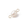 Natural Cultured Freshwater Pearl Rice Connector Charms PALLOY-JF04478-01-5