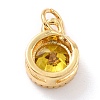 Real 18K Gold Plated Brass Inlaid Cubic Zirconia Charms ZIRC-L100-081G-02-3