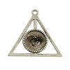 Tibetan Style Alloy Triangle Deathly Hallows Pendant Cabochon Settings TIBEP-322-AS-LF-1