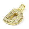 Brass Micro Pave Clear Cubic Zirconia Pendants KK-M279-01G-D-2