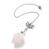 Natural Rose Quartz Teardrop Dowsing Pendulums G-K338-11P-02-1