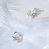 1Pair Leaf Alloy Rhinestone Stud Earrings EJEW-LP0008-026-3