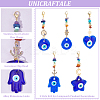 5Pcs 5 Style Evil Eye Lampwork Pandant Decorations HJEW-UN0001-20-5