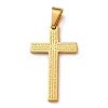 304 Stainless Steel Religion Bible Cross Pendants STAS-F323-11G-1