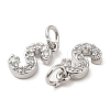 Brass Micro Pave Grade AAA Cubic Zirconia Charms ZIRC-P067-11P-S-NR-3