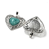 Natural Amazonite Peach Love Heart Pendants G-G158-01I-2