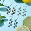 3 Pairs Fruit Gemstone & Acrylic Dangle Earrings EJEW-TA00472-2