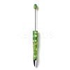Clover Pattern Plastic Beadable Pens AJEW-P115-01C-1