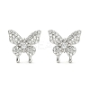 Rack Plating Brass Micro Pave Clear Cubic Zirconia Stud Earrings for Women EJEW-M260-13P-B-1