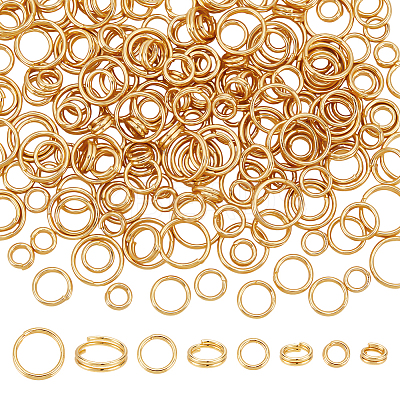 200Pcs 4 Styles Brass Split Rings FIND-UN0016-24-1