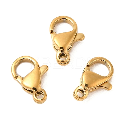 Ion Plating(IP) 304 Stainless Steel Lobster Claw Clasps LS-STAS-AB10-G-01-1