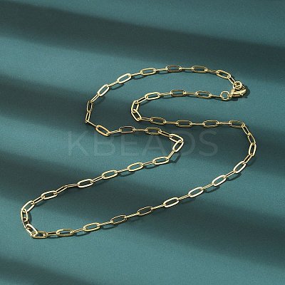 Brass Paperclip Chain Necklaces X-NJEW-A042-17G-02-1