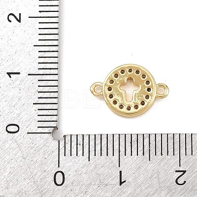Brass Pave Clear Cubic Zirconia Donut Links Connector Charms KK-L251-09G-01-1