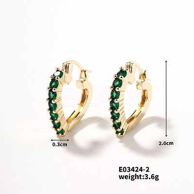Heart-shaped Diamond Inlaid Hoop Earrings XW0736-4-1