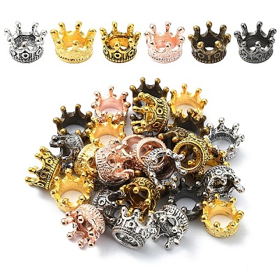 30Pcs 6 Colors Tibetan Style Alloy Beads TIBEB-YW0001-28-1