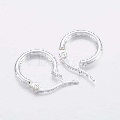 304 Stainless Steel Hoop Earrings EJEW-H327-01B-1
