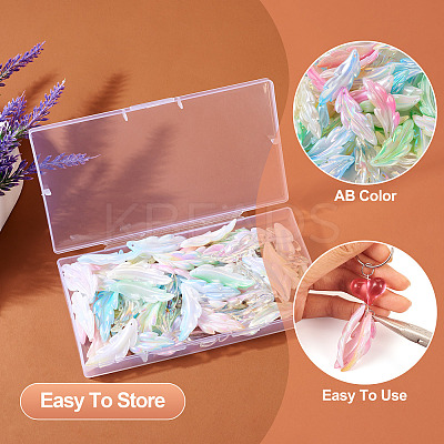 60Pcs 6 Colors Transparent Acrylic Pendants TACR-TA0001-29-1