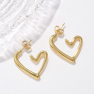 304 Stainless Steel Stud Earrings for Women LS-EJEW-L296-002G-1