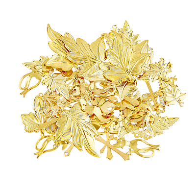 48Pcs 6 Style Brass Pendants KK-FH0005-49-1