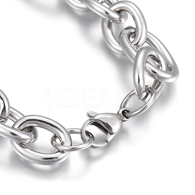 Tarnish Resistant 304 Stainless Steel Cross Chain Bracelets BJEW-L634-11P-1