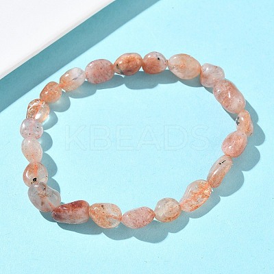 Natural Sunstone Beads Stretch Bracelets for Women BJEW-Z158-02C-01-1