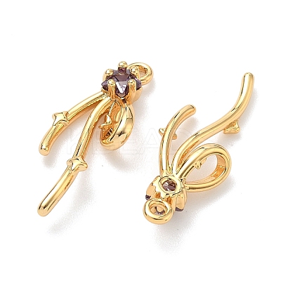 Brass Micro Pave Cubic Zirconia Pendants KK-A281-21G-03-1