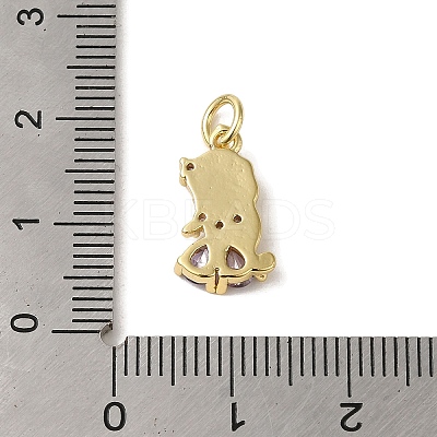Brass Micro Pave Colorful Cubic Zirconia Glass Pendants X-KK-R162-026D-G-1