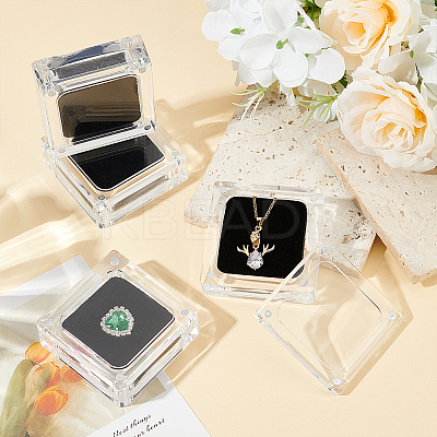 Acrylic Loose Diamond Packaging Boxes with Magnetic CON-WH0105-14B-1