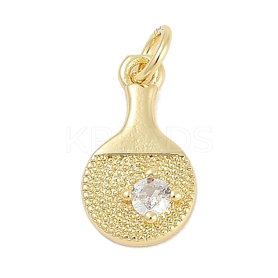Brass Micro Pave Cubic Zirconia Pendants KK-Q028-62G-1