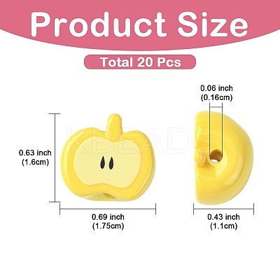 20Pcs Opaque Acrylic Beads OACR-YW0003-58-1